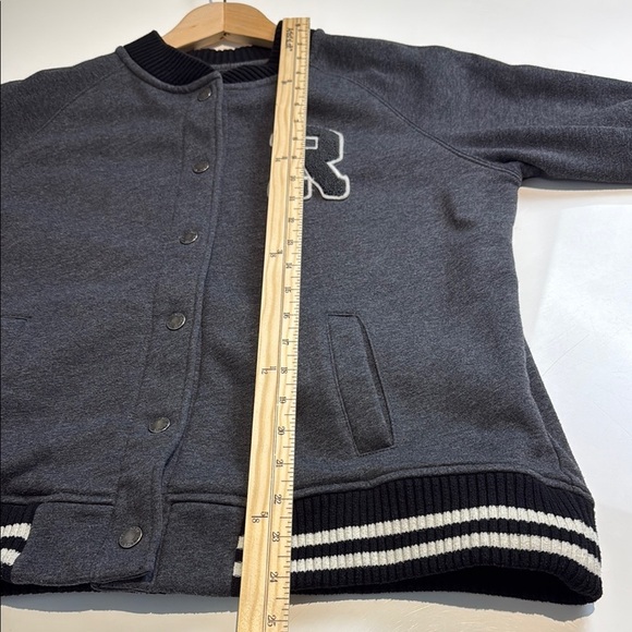 Roots Women's Gray and Black Bomber Jacket with Ribbed Details Size Extra Large - Picture 7 of 8